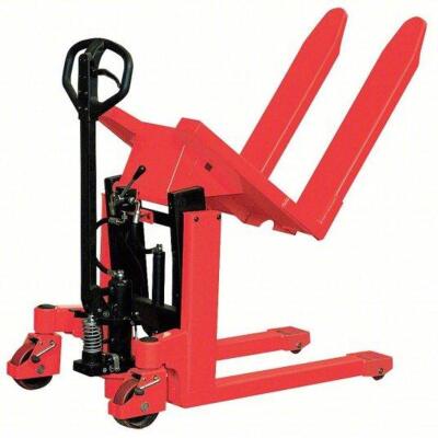 DESCRIPTION: (1) MANUAL HIGH LIFT PALLET JACK BRAND/MODEL: DAYTON #33W285 INFORMATION: 2,200 LB LOAD CAPACITY, 22 IN WD ACROSS FORKS, TILLER, STD FORK