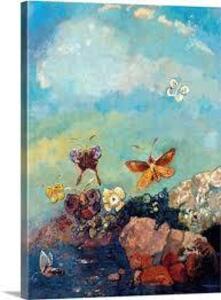 DESCRIPTION: (1) WALL HANGING ART BRAND/MODEL: BUTTERFLIES AND FLOWERS INFORMATION: ODILON REDON SIZE: 36" X 48" RETAIL$: $119.25 EA QTY: 1