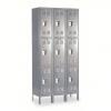 DESCRIPTION: (1) PREMIUM WARDROBE LOCKER BRAND/MODEL: HALLOWELL #4HB84 INFORMATION: LOUVERED, 3 TIERS, 3 UNITS WIDE, PADLOCK HASP, DARK GREY SIZE: 36"