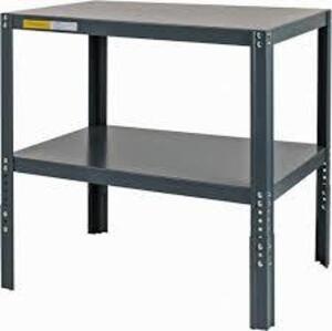 DESCRIPTION: (2) HEAVY DUTY WORK TABLES BRAND/MODEL: WORKSMART #WS-MH-WKBN-128 INFORMATION: STEEL, ADJUSTABLE HEIGHT SIZE: 36" W X 24" D X 28.54" - 35