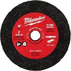 DESCRIPTION: (10) CUT OFF WHEEL BRAND/MODEL: MILWAUKEE #49-94-1485 SIZE: 14" X 1/8" X 1" RETAIL$: $100.00 TOTAL QTY: 10