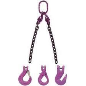 DESCRIPTION: (2) 2 LEG CHAIN SLINGS INFORMATION: PURPLE CHAINS RETAIL$: $297.00 EA QTY: 2