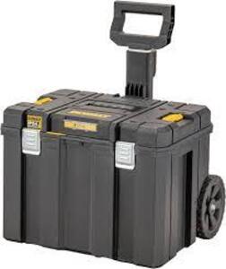 DESCRIPTION: (1) MOBILE STORAGE BOX BRAND/MODEL: DEWALT INFORMATION: BLACK WITH YELLOW SIZE: T STAK RETAIL$: $272.56 EA QTY: 1