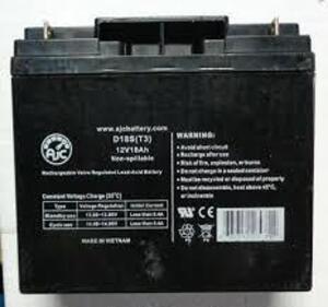 DESCRIPTION: (2) NON-SPILLABLE LITHIUM BATTERY BRAND/MODEL: AJC #D18S (T3) INFORMATION: 12 V, 18 AH RETAIL$: $74.95 EA QTY: 2