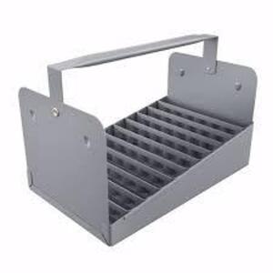 DESCRIPTION: (3) STEEL NIPPLE CADDY TRAY BRAND/MODEL: JONES STEPHENS #N70050 INFORMATION: HOLDS 77 PIECES SIZE: 1/2" RETAIL$: $40.36 EA QTY: 3