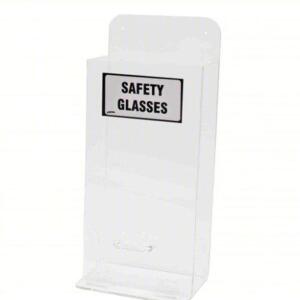 DESCRIPTION: (1) PROTECTIVE EYEWEAR DISPENSER BRAND/MODEL: BRADY #5AP73 INFORMATION: CLEAR, ACRYLIC, HOLDS 20 PAIRS SIZE: 18" H X 8" W X 4" D RETAIL$: