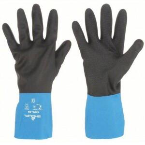 DESCRIPTION: (1) PACK OF (12) CHEMICAL RESISTANT GLOVES BRAND/MODEL: SHOWA #1K783 SIZE: MED/8 RETAIL$: $43.66 EA QTY: 1