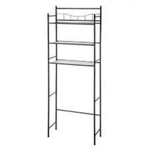 DESCRIPTION: (1) OVER THE TOILET STEEL STORAGE SHELF UNIT BRAND/MODEL: MAINSTAYS INFORMATION: BLACK RETAIL$: $26.84 EA QTY: 1