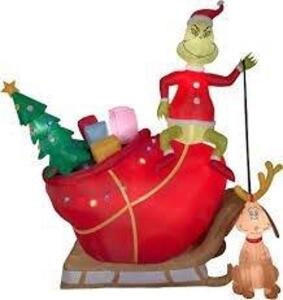 DESCRIPTION: (1) INFLATABLE GRINCH AND MAX BRAND/MODEL: GEMMY CHRISTMAS SIZE: 16' RETAIL$: $208.25 EA QTY: 1