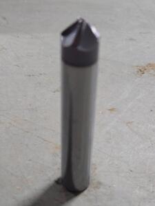 DESCRIPTION: (2) SOLID CARBIDE TAPER FORM BARREL CUTTER END MILLS BRAND/MODEL: ACCUPRO 03318037 SIZE: 45DEG ANG./SIDE 1/4" LOC 0.500" SM END DIA RETAI