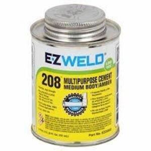 DESCRIPTION: (6) SOLVENT CEMENT BRAND/MODEL: EZ WELD 208 #5E532 SIZE: 8 OZ RETAIL$: $4.74 EA QTY: 6