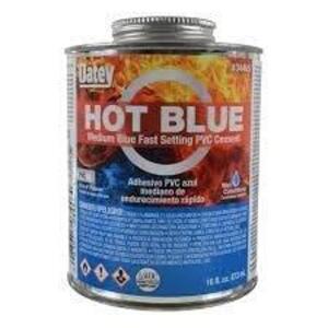 DESCRIPTION: (2) MEDIUM BLUE FAST SETTING PVC CEMENT BRAND/MODEL: OATEY #3446S SIZE: 16 FL OZ RETAIL$: $17.02 EA QTY: 2