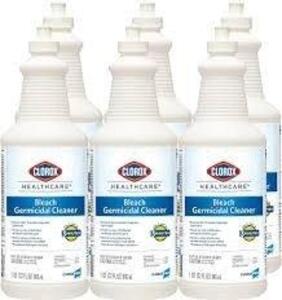 DESCRIPTION: (6) BLEACH GERMICIDAL CLEANER BRAND/MODEL: CLOROX HEALTHCARE SIZE: 1QT RETAIL$: $13.88 EA QTY: 6