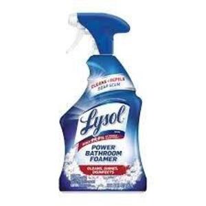 DESCRIPTION: (6) HYDROGEN PEROXIDE BATHROOM CLEANER BRAND/MODEL: LYSOL SIZE: 22 FL OZ RETAIL$: $4.49 EA QTY: 6