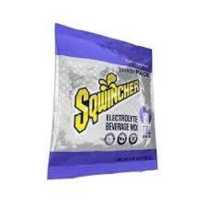 DESCRIPTION: (2) SPORTS DRINK CONCENTRATE POWDER BRAND/MODEL: SQWINCHER POWDER PACK INFORMATION: GRAPE SIZE: MAKES 5 GALLON RETAIL$: $10.00 EA QTY: 2