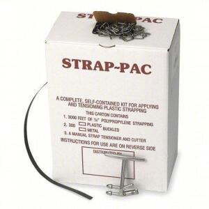 DESCRIPTION: (1) PLASTIC STRAPPING KIT BRAND/MODEL: PART NUMBER #2CXL3 SIZE: FITS 1/2 IN STRAP RETAIL$: $77.76 QTY: 1