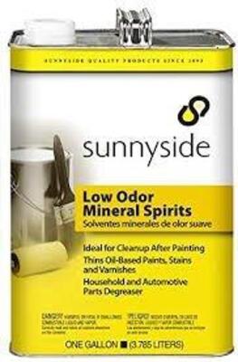 DESCRIPTION: (1) LOW ODOR MINERAL SPIRITS BRAND/MODEL: SUNNYSIDE SIZE: 5 GALLON RETAIL$: $150.99 EA QTY: 1