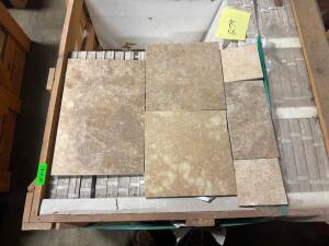 (279) - SQ. FT. OF MINI ASHLER PATTERN DARK WALNUT TRAVERTINE PREMIUM GRADE TILE