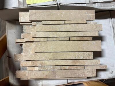 (466) - SQ. FT. OF WALNUT TRAVERTINE PREMIUM GRADE MOSAIC TILE