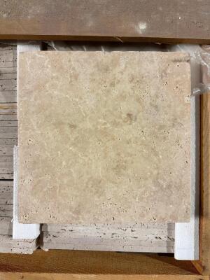 (325) - SQ. FT. OF LIGHT WALNUT TRAVERTINE PREMIUM GRADE TILE