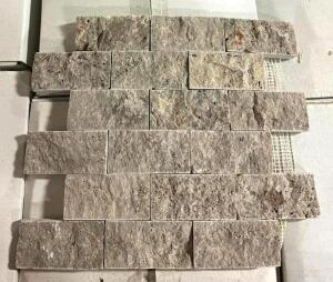 308 SQFT. OF SILVER SPLIT FACE MOSAIC TILE