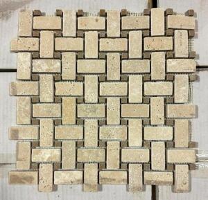 278 SQFT. OF IVORY LIGHT/NOCE BASKETWEAVE MOSAIC TILE