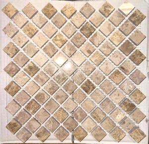 (312)- SQUARE FOOT OF CAPPUCINO POLISHED DIAMOND MESHED TILES