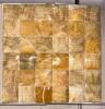 (214)- SQUARE FOOT OF HONEY ONYX PILLOW MESHED TILE