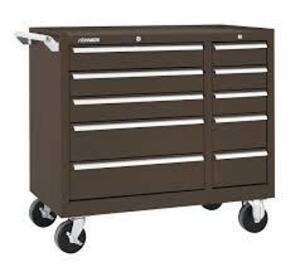DESCRIPTION: (1) ROLLING TOOL BOX BRAND/MODEL: KENNEDY #310XB INFORMATION: BROWN, 10 DRAWER SIZE: 39 3/8 IN W X 18 IN D X 35 IN H RETAIL$: $1299.00 EA