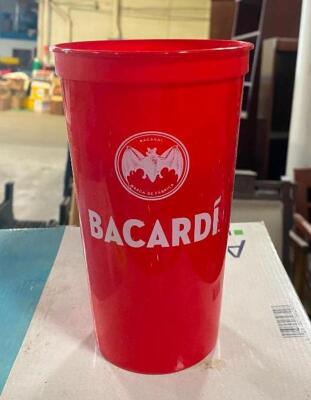 180 CT. BOX OF PLASTIC BACARDI TUMBLERS