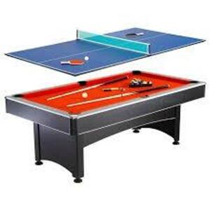 DESCRIPTION: (1) POOL TABLE WITH TABLE TENNIS TOP BRAND/MODEL: HATHAWAY #EG50390 SIZE: 7' RETAIL$: $749.99 EA QTY: 1