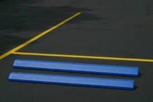 DESCRIPTION: (1) PARKING CURB BRAND/MODEL: EAGLE #1790B INFORMATION: BLUE, POLYETHYLENE, HIGH DENSITY RETAIL$: $244.00 EA QTY: 1