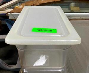 (12) 1/3 SIZE PLASTIC CONTAINERS WITH LIDS