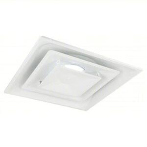DESCRIPTION: (1) CEILING DIFFUSER BRAND/MODEL: 4MJU3 SIZE: 23 3/4 in H, 23 3/4 in W, Lay-In, 8 in Duct, Steel, Square Cone, Whit RETAIL$: $54.51 EA QT