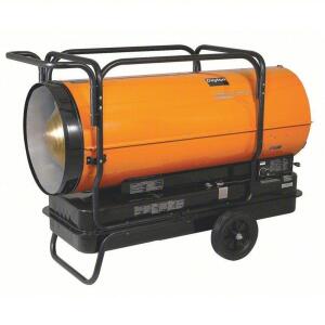 DESCRIPTION: (1) PORTABLE TORPEDO HEATER BRAND/MODEL: DAYTON/4XA50 INFORMATION: 13,500 SQFT HEATING AREA, OIL & KEROSENE, 50 GAL TANK CAPACITY, 3600 C