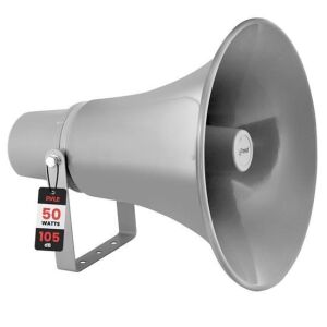 DESCRIPTION: (1) PYLE AUDIO INDOOR/OUTDOOR WALL MOUNT PA SPEAKER BRAND/MODEL: PYLE PHSP131T SIZE: 50 WATT RETAIL$: $112.99 QTY: 1