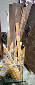 ASSORTED PIECES OF WOOD WITH CART