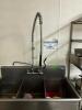 50" THREE WELL STAINLESS POT SINK W/ SPRAYER. - 3