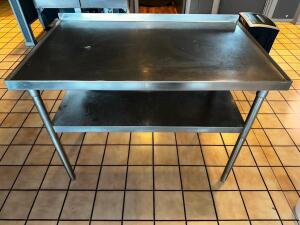 48" X 30" ALL STAINLESS TABLE W/ 1" BACK SPLASH