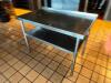 48" X 30" ALL STAINLESS TABLE W/ 1" BACK SPLASH - 3