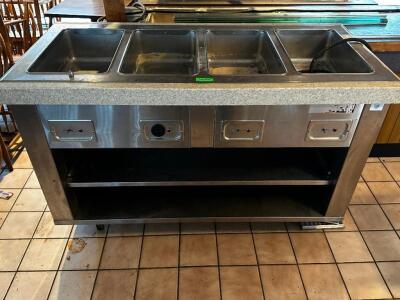 FOUR WELL ELECTRIC STEAM TABLE BUFFET.