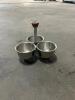 (2) 3-COMPARTMENT STAINLESS CONDIMENT CADDY - 2