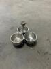 (2) 3-COMPARTMENT STAINLESS CONDIMENT CADDY - 3