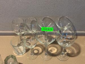 (8) - ASSORTED GLASSWARE