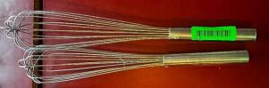 (2) LONG HANDLE STAINLESS WHISKS