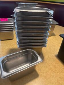 DESCRIPTION (11) 1/9TH SIZE STAINLESS INSERTS THIS LOT IT: SOLD BY THE PIECE LOCATION SEATING QTY 11