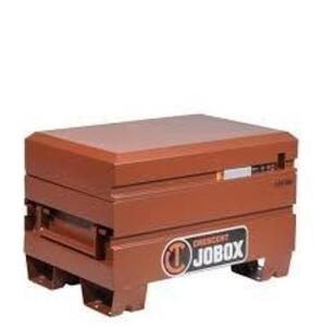 DESCRIPTION: (1) JOBSITE BOX BRAND/MODEL: CRESCENT JOBOX #55KR25 INFORMATION: STEEL, MATTE BROWN, PADLOCKABLE, BEVELED EDGE SIZE: 30 IN OVERALL WD, 20