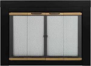 DESCRIPTION: (1) GLASS FIRESCREEN BRAND/MODEL: ARRINGTON #AR-1020 INFORMATION: BLACK AND GOLD SIZE: SMALL RETAIL$: $329.99 EA QTY: 1