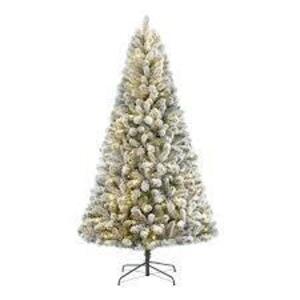 DESCRIPTION: (1) PRE-LIT CHRISTMAS TREE BRAND/MODEL: HOLIDAY TIME INFORMATION: FLOCKED FRISCO PINE SIZE: 6.5' RETAIL$: $98.88 EA QTY: 1