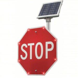 DESCRIPTION: (1) LED STOP SIGN BRAND/MODEL: BLINKERSIGNS #36JT61 INFORMATION: RED, STOP, ALUMINUM, DIAMOND GRADE SIZE: 24" X 24" RETAIL$: $2077.40 EA